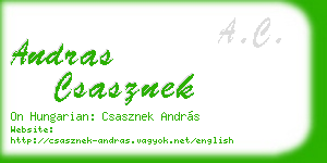 andras csasznek business card